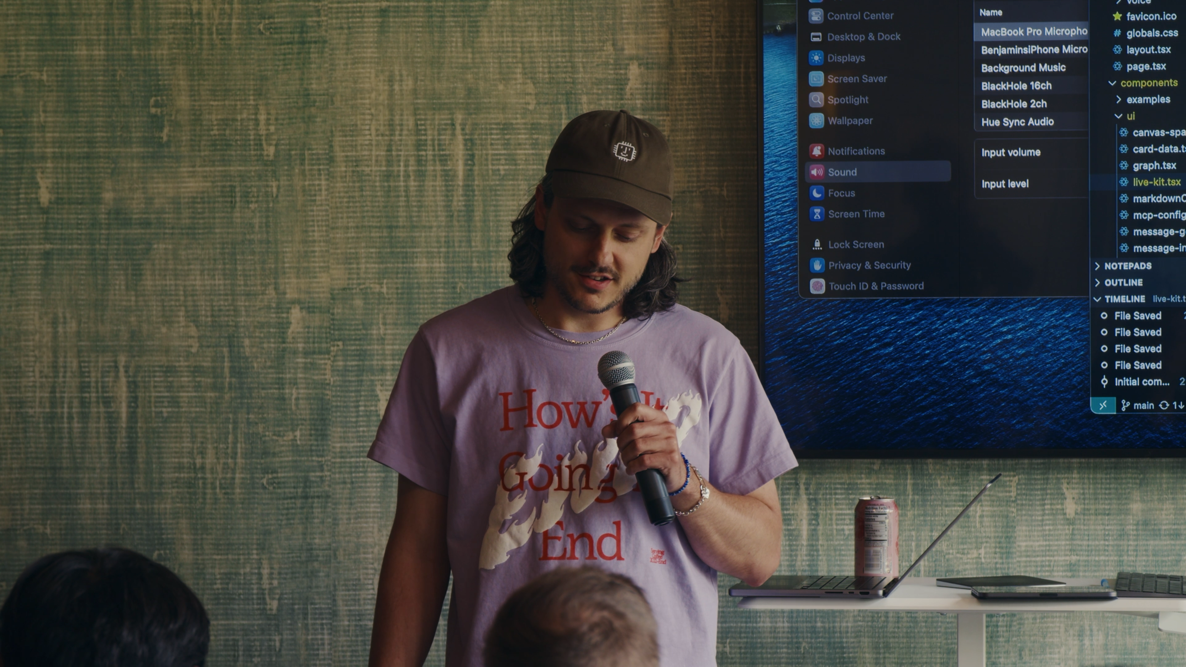 Ben presenting at a technology event